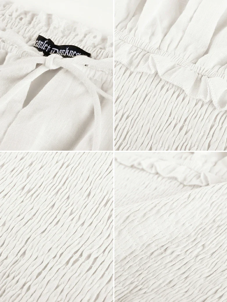 100% Cotton Renaissance Smocked Waist Peasant Tops - Image 18