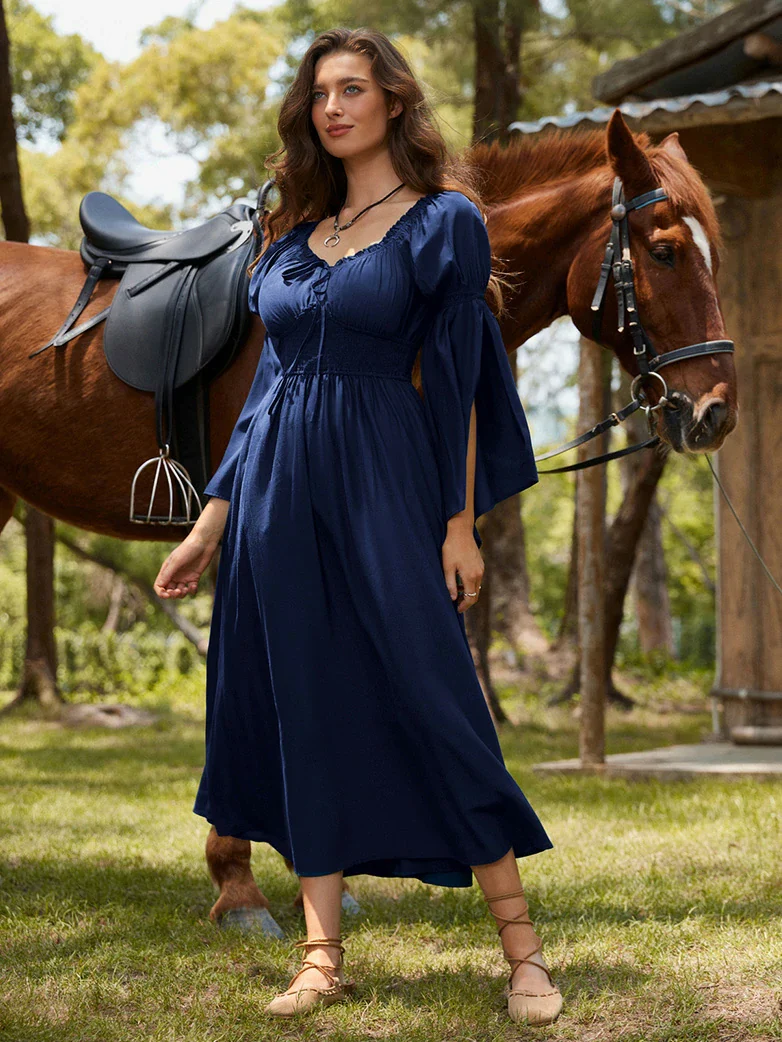 Renaissance Fairy Slit Sleeve Pockets Maxi Dress - Image 13