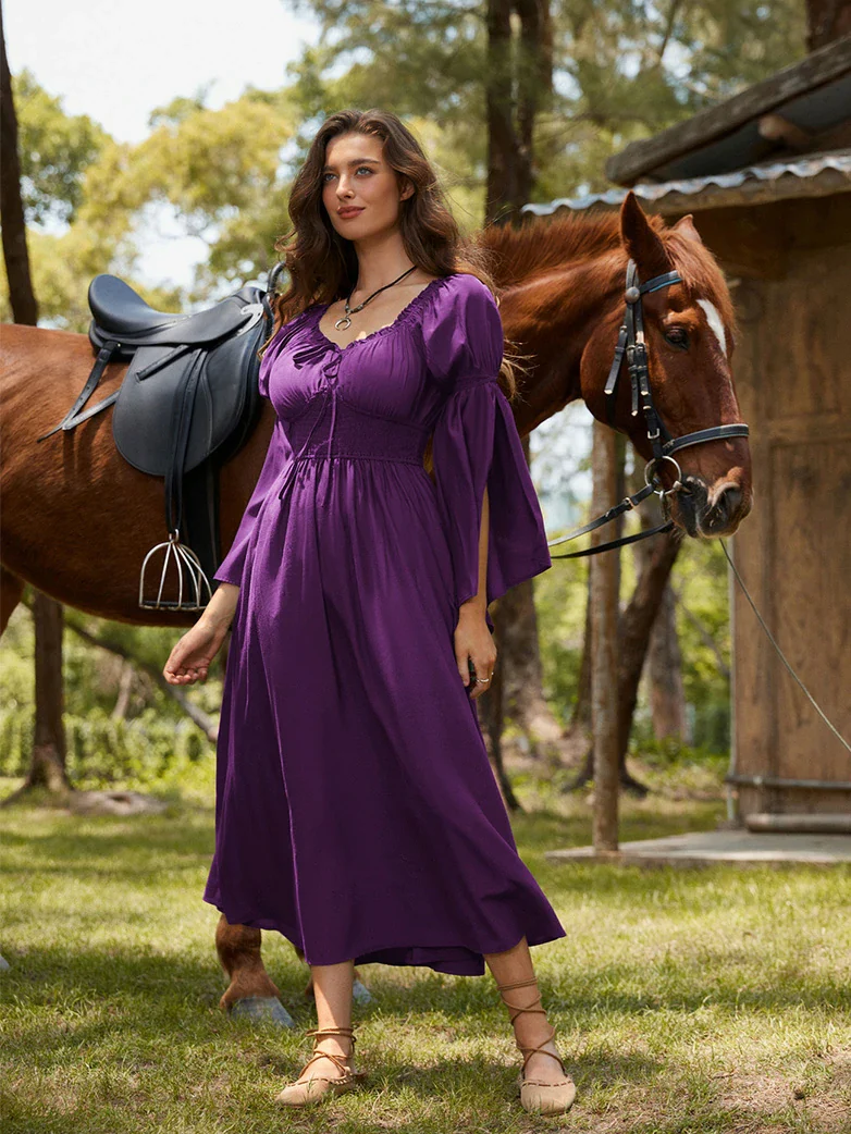 Renaissance Fairy Slit Sleeve Pockets Maxi Dress - Image 16