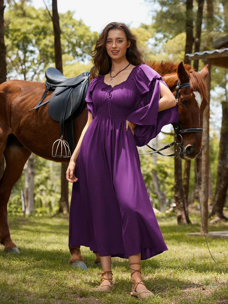 Renaissance Fairy Slit Sleeve Pockets Maxi Dress - Image 17