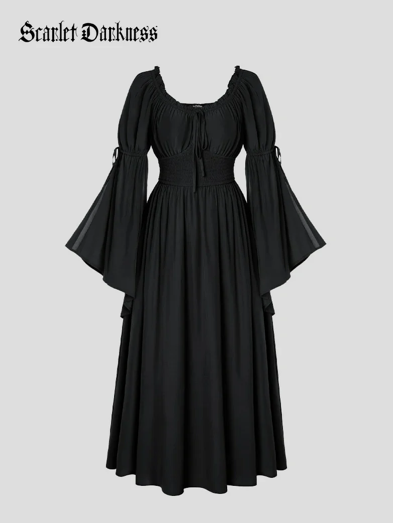 Renaissance Fairy Slit Sleeve Pockets Maxi Dress - Image 26