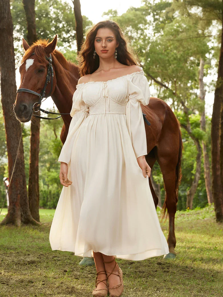 Renaissance Fairy Slit Sleeve Pockets Maxi Dress - Image 36