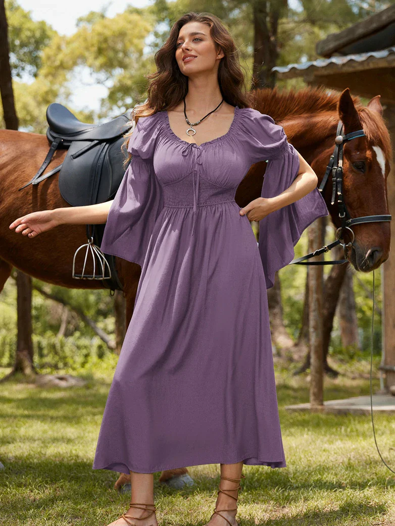Renaissance Fairy Slit Sleeve Pockets Maxi Dress - Image 7