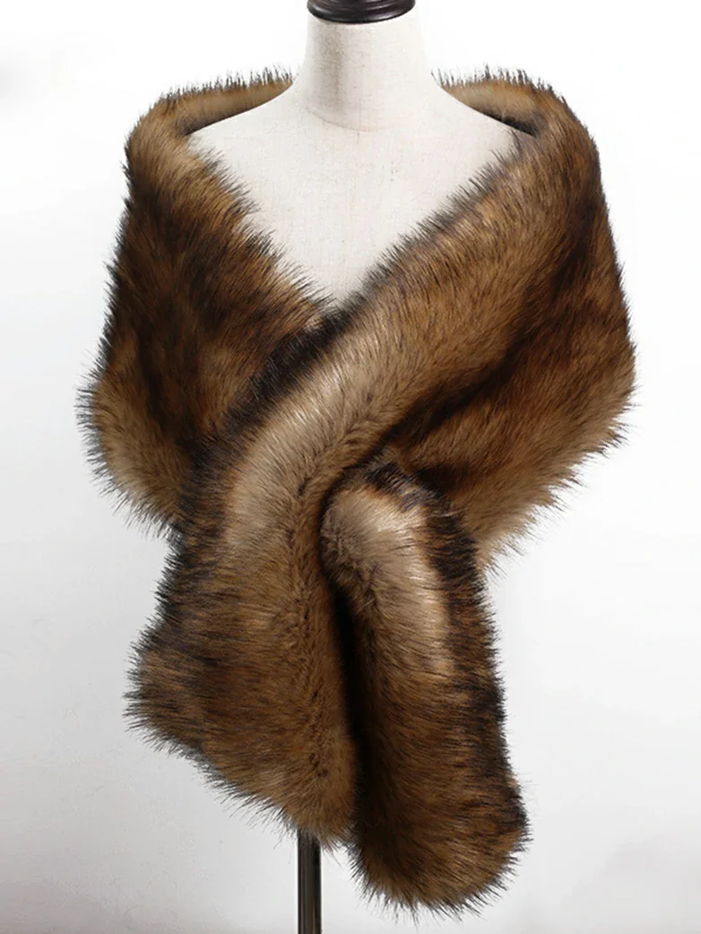 Winter Soft Faux Fur Thick Shawl/Coats for Women - Image 7