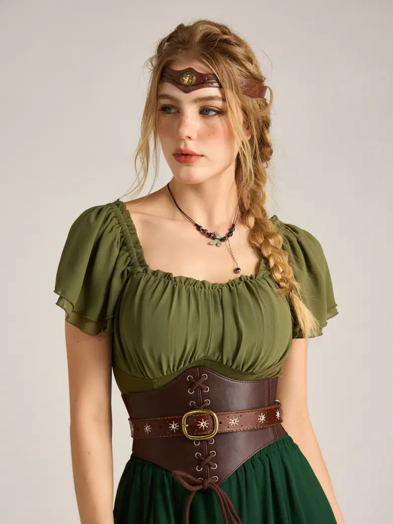 2026 Renaissance Genuine Leather Buckle Waist Belt - Image 5