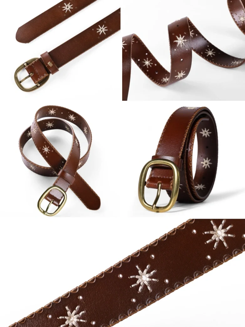2026 Renaissance Genuine Leather Buckle Waist Belt - Image 6