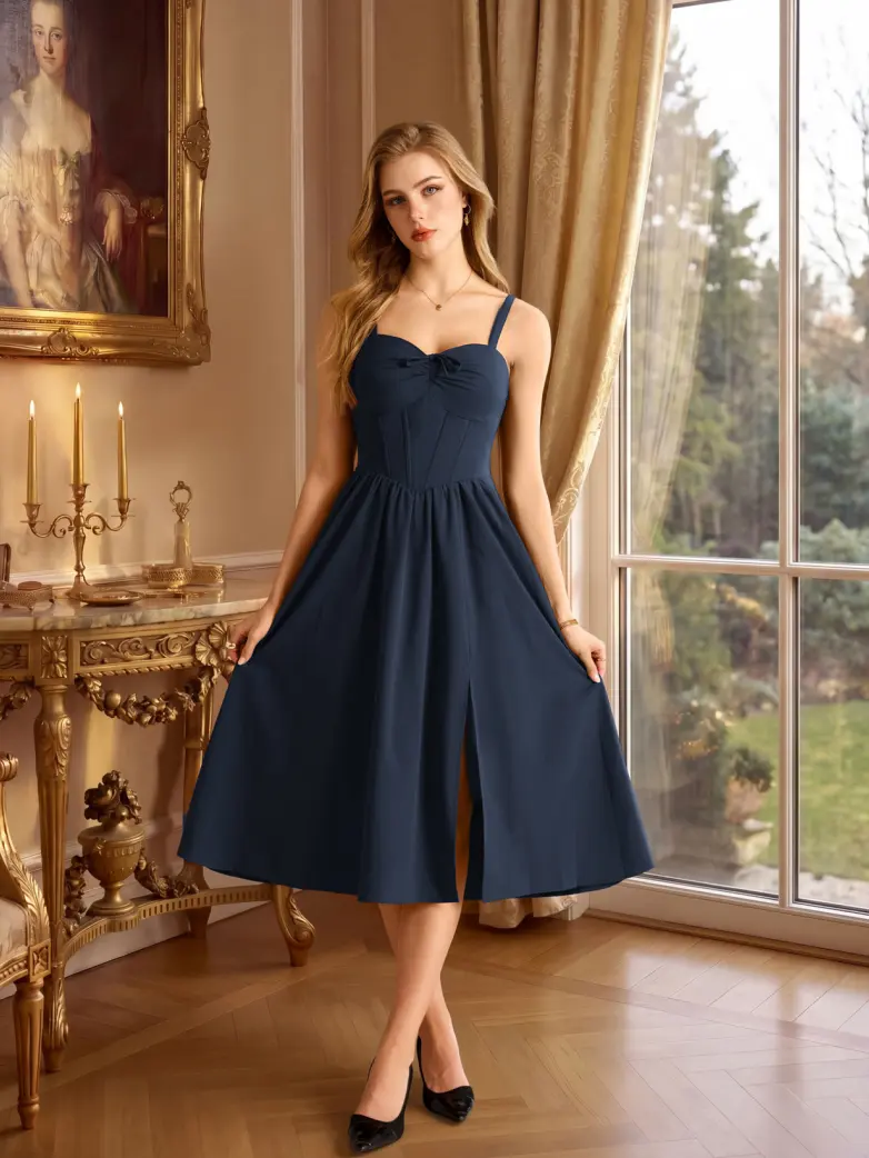 Victorian Slit Corset Party Dress with Pockets - Image 15