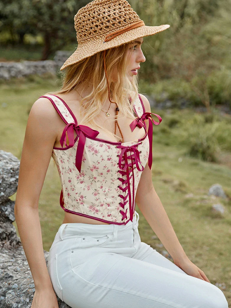 Versatile Cottagecoree Corset Floral Corset Top - Image 27