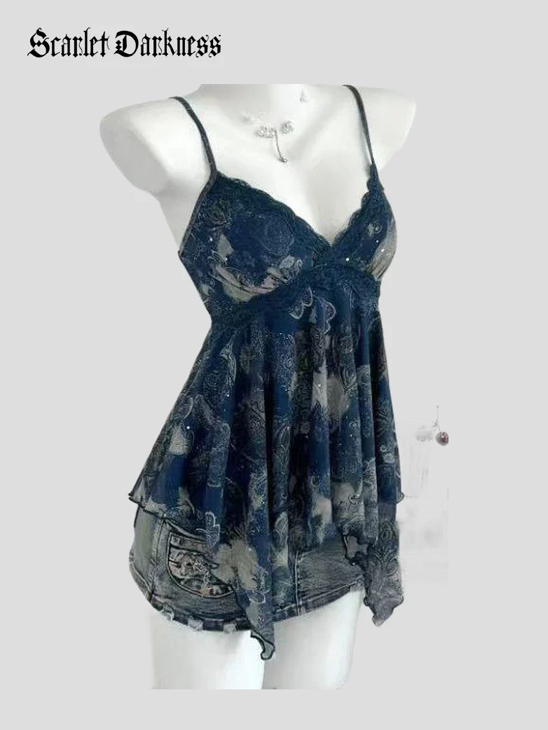 2026 Women’s Vacation Boho Chiffon Cami Top