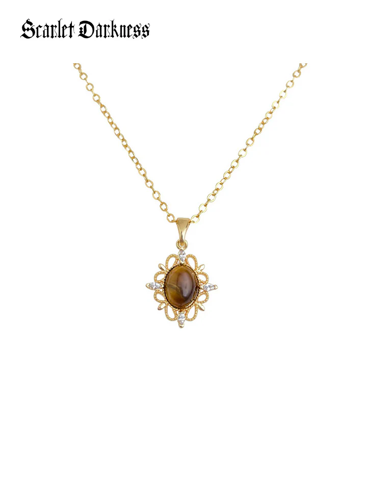 Aesthetic Retro Gemstone Necklace - Image 3
