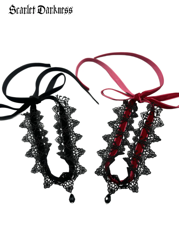Burgundy Dark Gothic Choker - Image 3