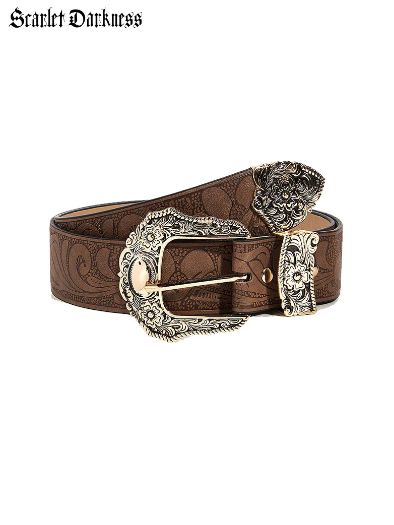 Bohemian Filigree Embossed Belt