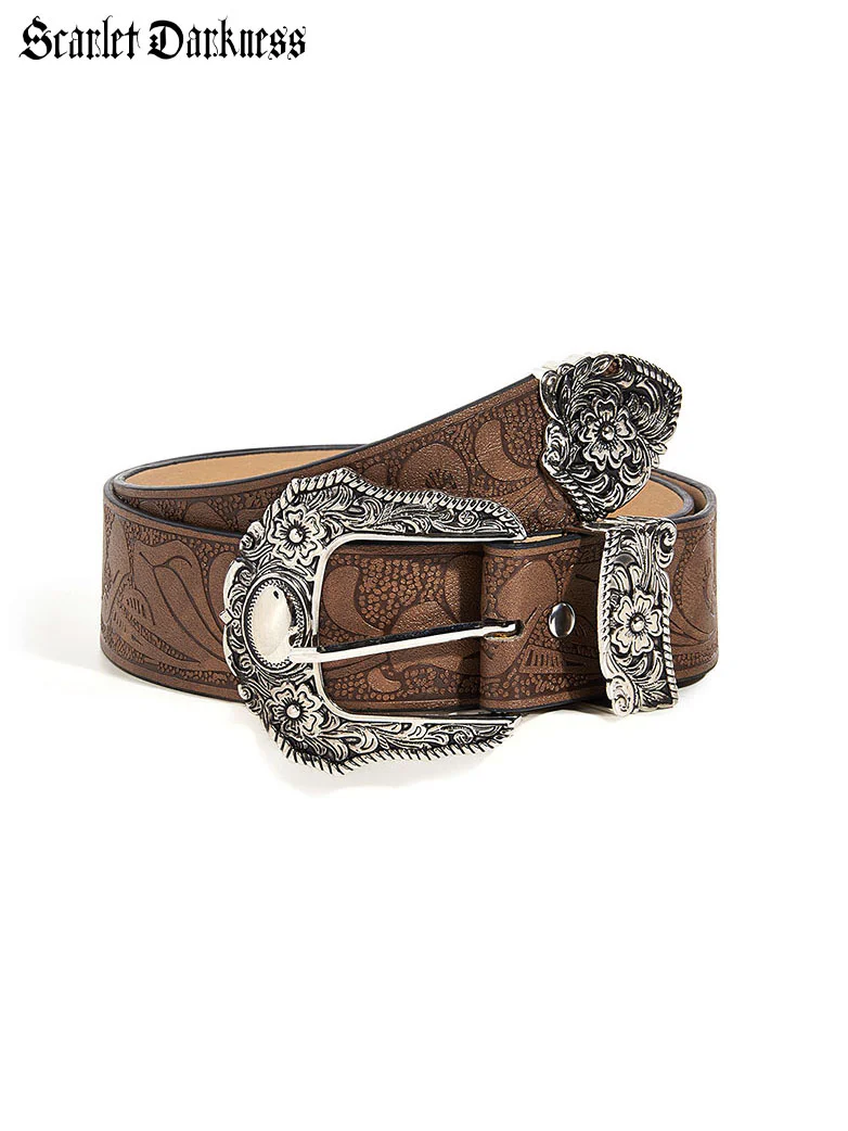 Bohemian Filigree Embossed Belt - Image 2