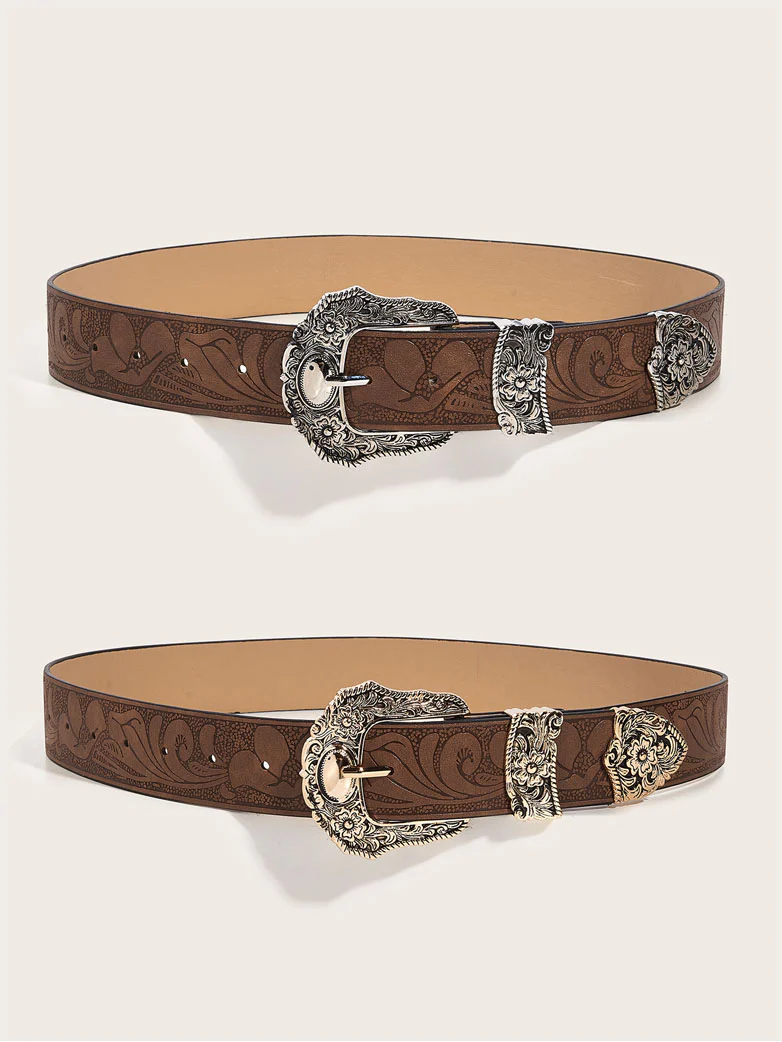 Bohemian Filigree Embossed Belt - Image 3
