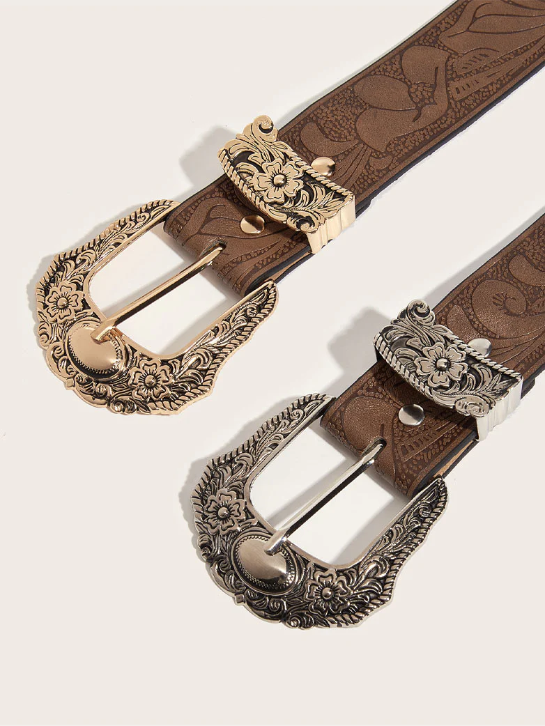 Bohemian Filigree Embossed Belt - Image 4