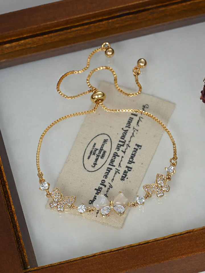 Dainty Adjustable Drawstring Bow Bracelet - Image 2