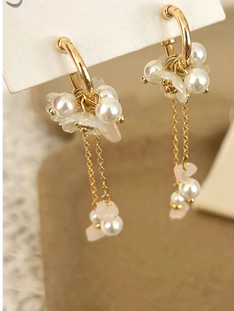 Vintage Tassel Flower Earrings - Image 4