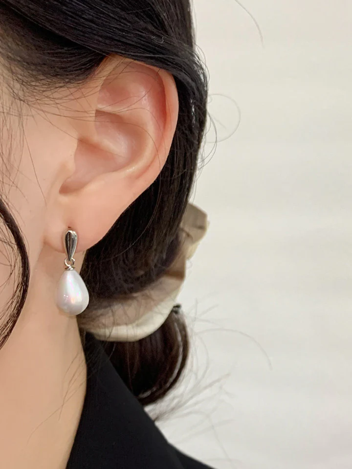 Victorian Teardrop Pearl Earrings - Image 3