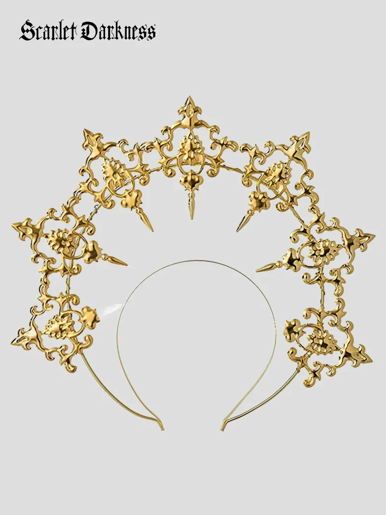Gothic Halo Metal Crown Headpiece - Image 4
