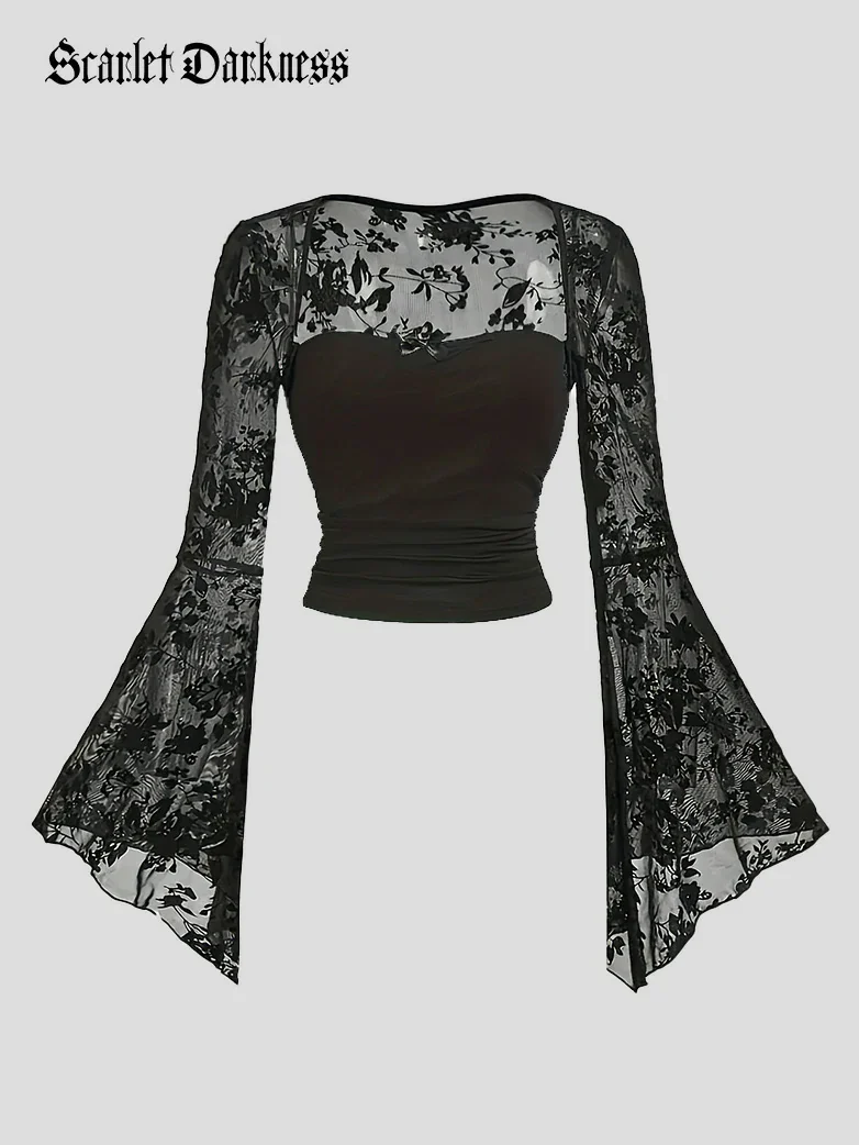 Valentine's Day Gothic Vampire Bell-Sleeve Top