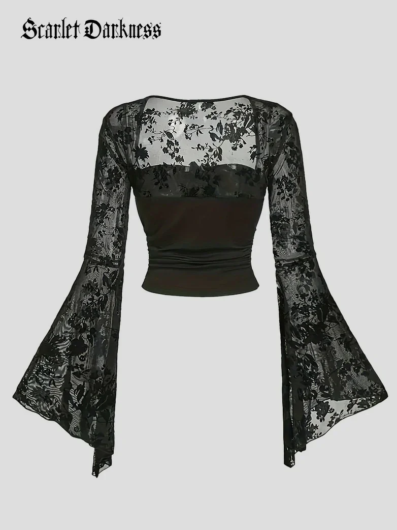 Valentine's Day Gothic Vampire Bell-Sleeve Top - Image 2