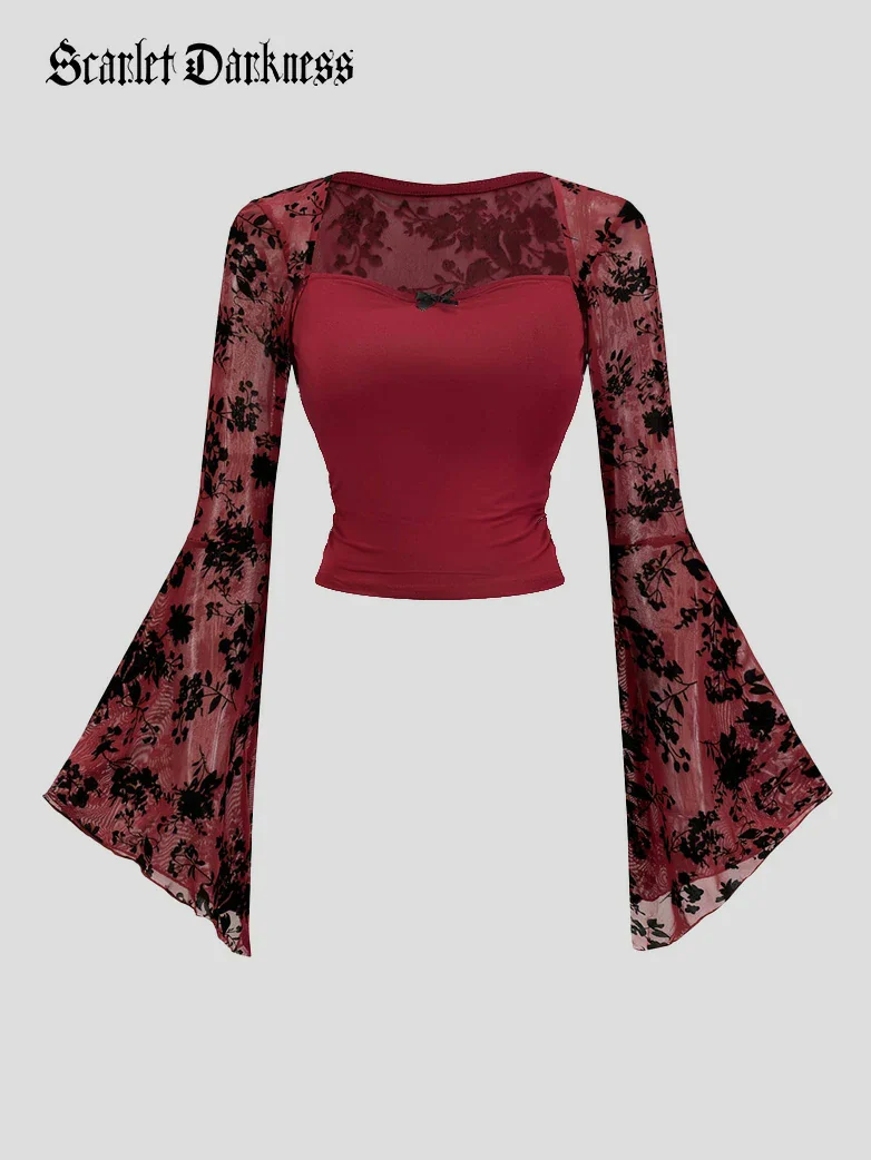 Valentine's Day Gothic Vampire Bell-Sleeve Top - Image 4
