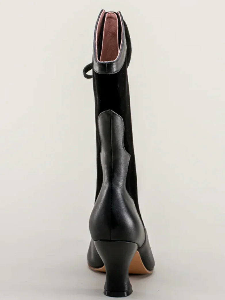 Gothic Velvet Leather Boots - Image 6