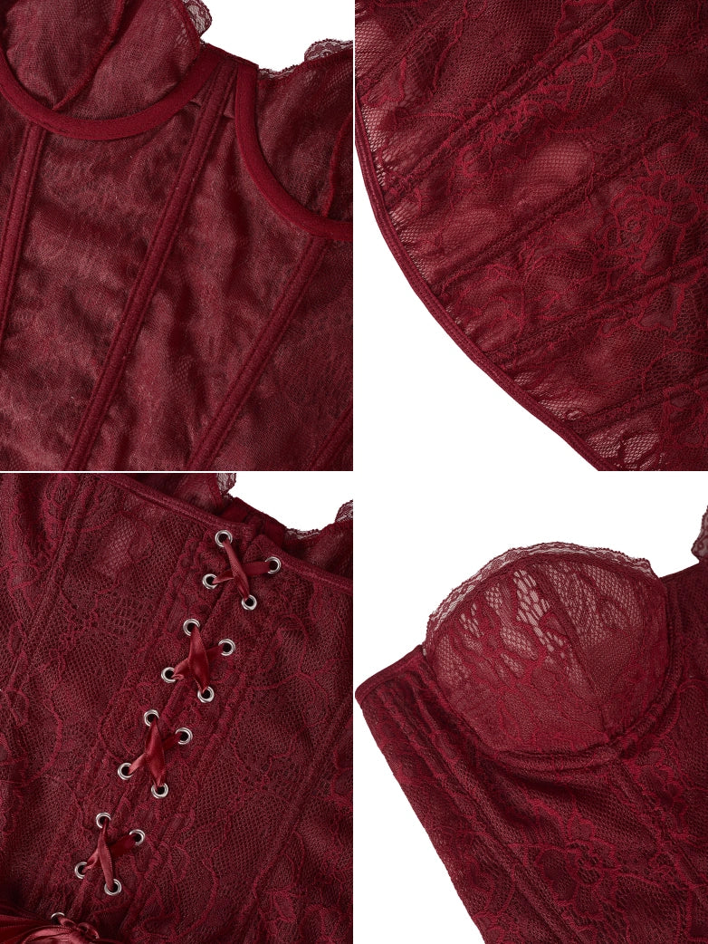 Gothic Victorian Lace Corset Bustier Top - Image 13
