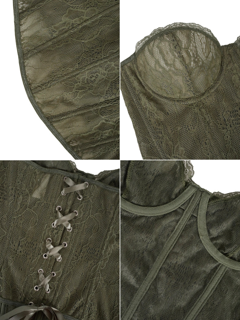 Gothic Victorian Lace Corset Bustier Top - Image 6