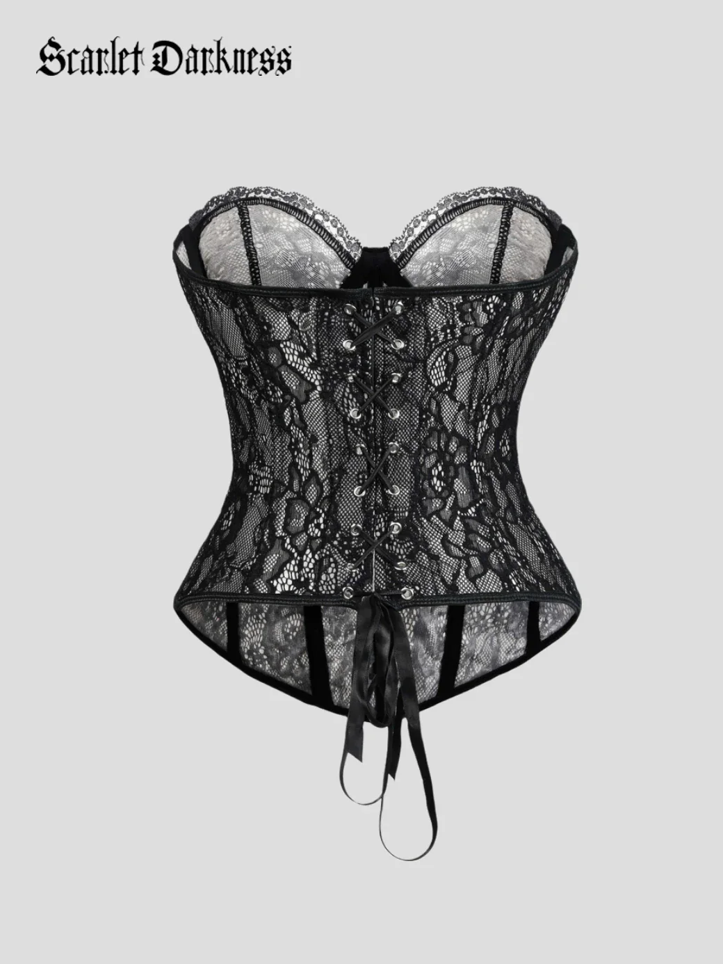 Gothic Victorian Lace Corset Bustier Top - Image 9