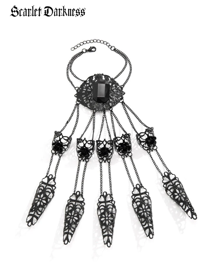 Gothic Witch Black Finger Chain - Image 3