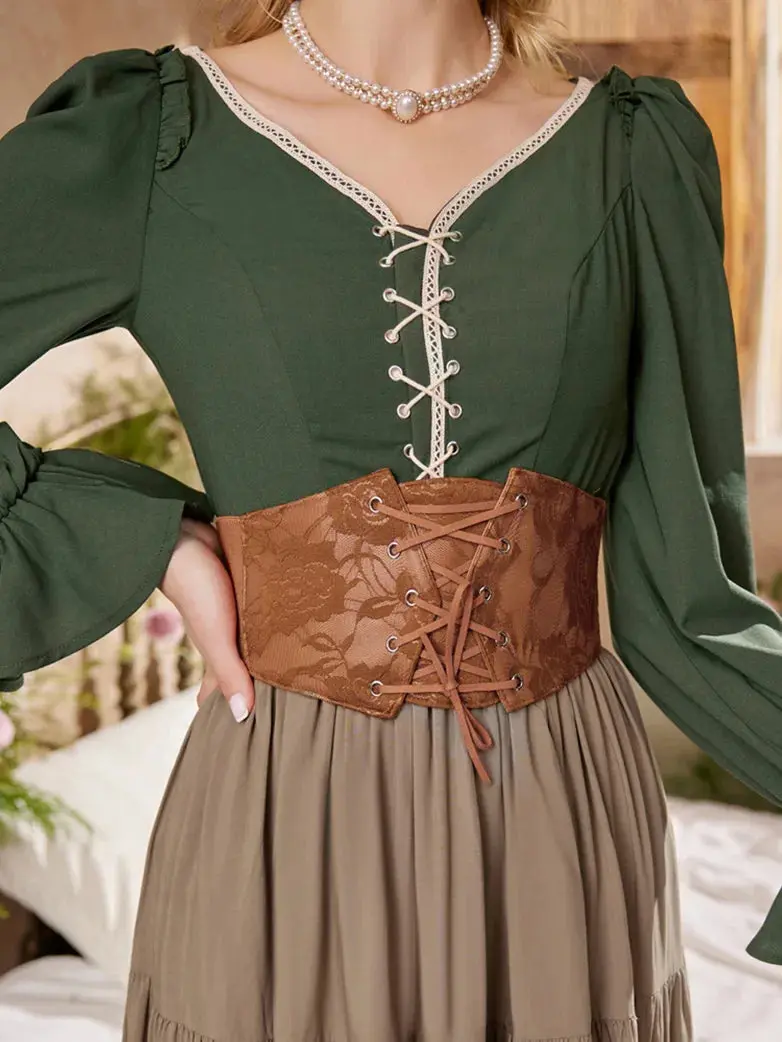 Lace Retro Vintage Elastic Lacing Corset Belts - Image 13