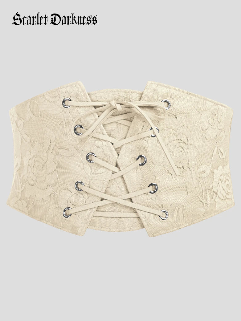 Lace Retro Vintage Elastic Lacing Corset Belts - Image 41