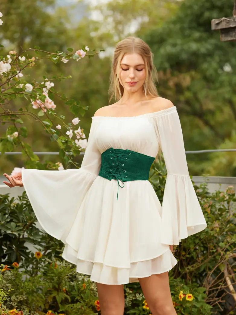 Lace Retro Vintage Elastic Lacing Corset Belts - Image 55