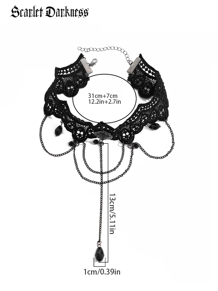 Halloween Gothic Tassel Necklace - Image 3