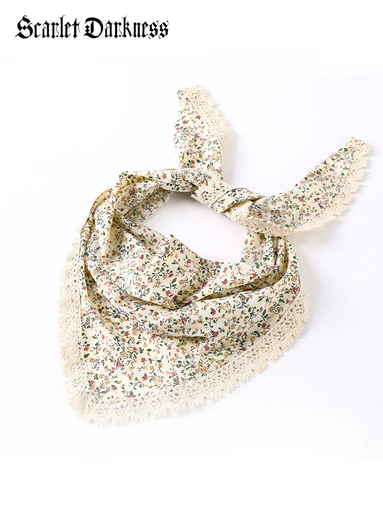 Cottage Peasant Cotton Hair Scarf - Image 2