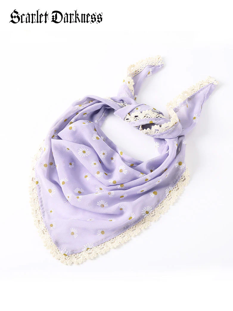 Cottage Peasant Cotton Hair Scarf - Image 3