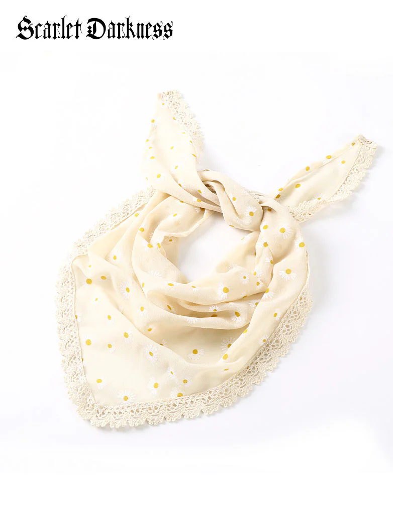 Cottage Peasant Cotton Hair Scarf - Image 4