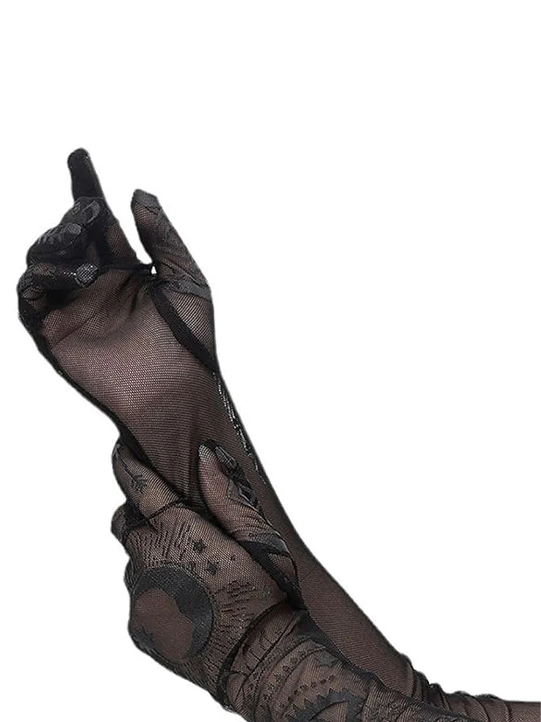 Gothic Witch Black Gloves - Image 3