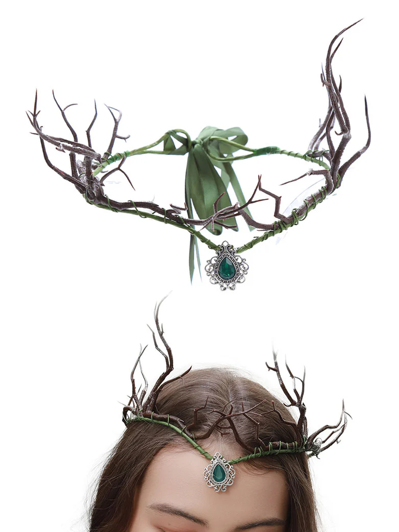 Forest Fairy Crown with Rhinestones - Image 2