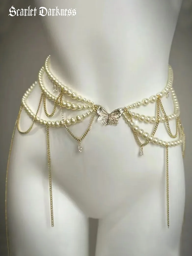 Victorian Fairy Pearl Waist Chain - Image 4