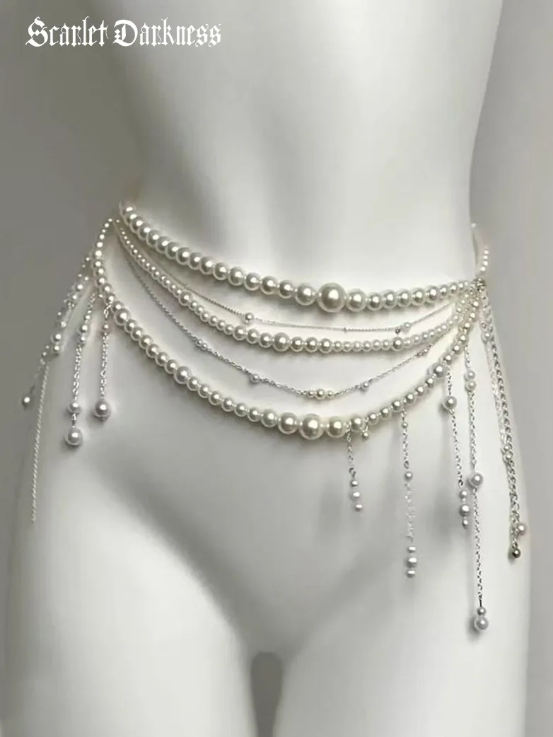 Victorian Fairy Pearl Waist Chain - Image 5