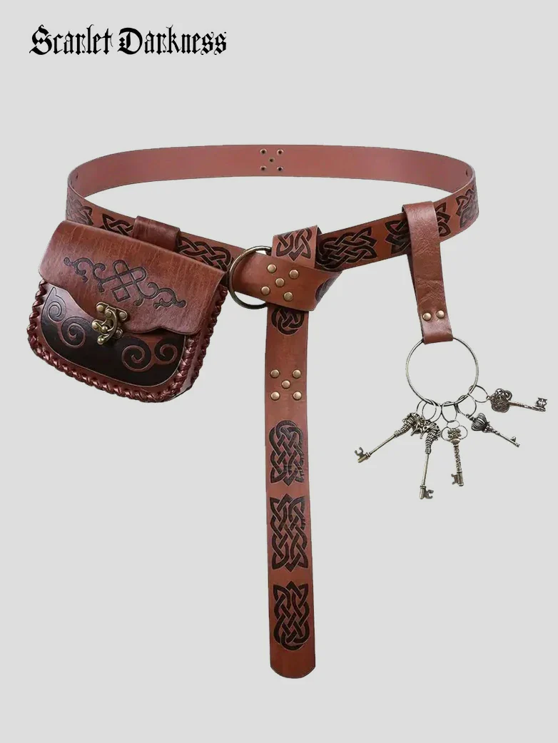Renaissance Knight Leather Waist Belt Set - Image 2