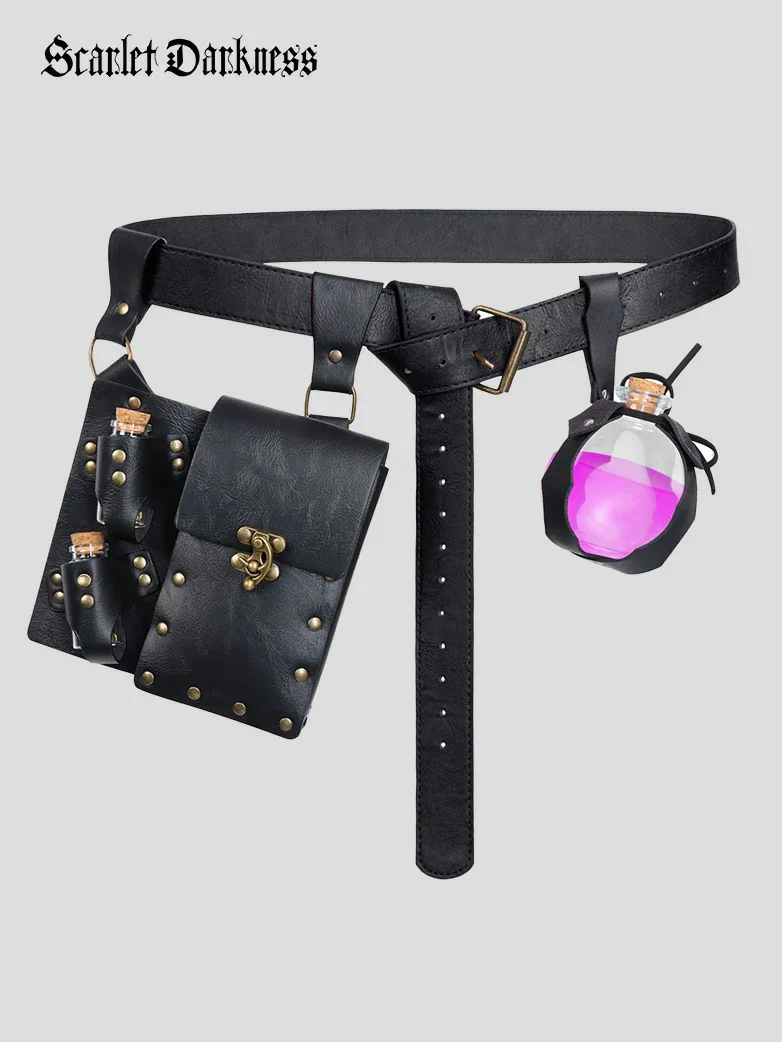 Renaissance Knight Leather Waist Belt Set - Image 3
