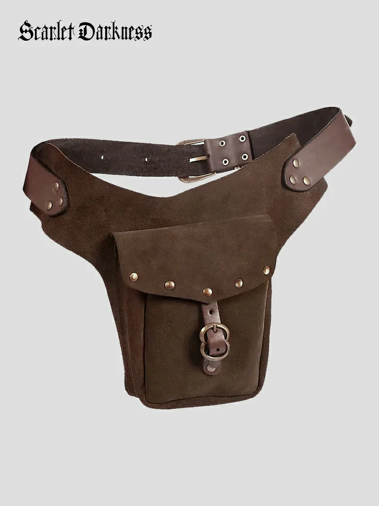 Medieval Studded Suede Waist Bag - Image 4