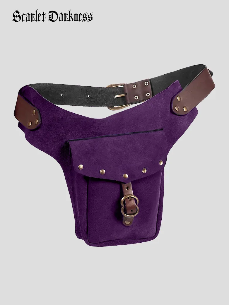 Medieval Studded Suede Waist Bag - Image 5