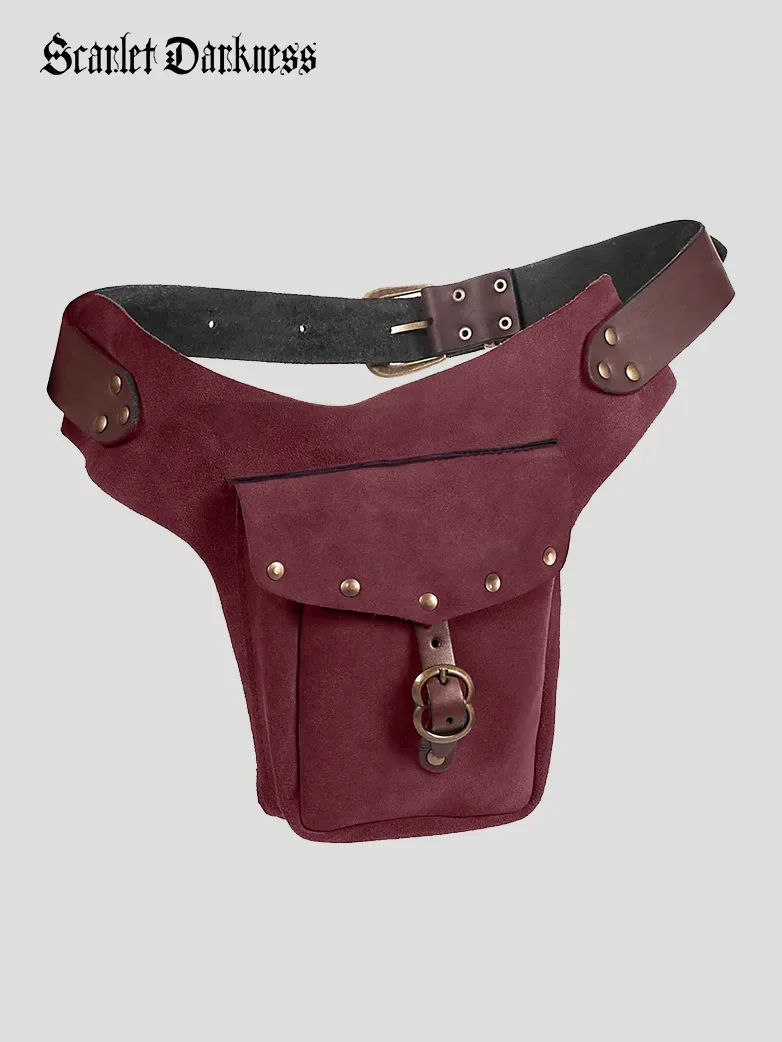 Medieval Studded Suede Waist Bag - Image 6
