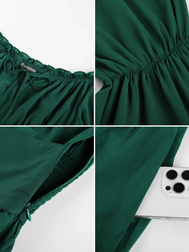Renaissance Fantasy Fairy Off Shoulder Belted Dress With Pockets - Image 18