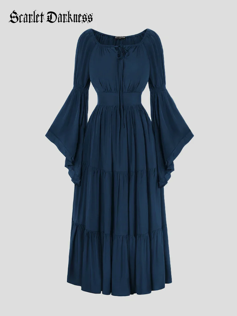 Renaissance Off Shoulder Elastic Waist Maxi Dress - Image 14