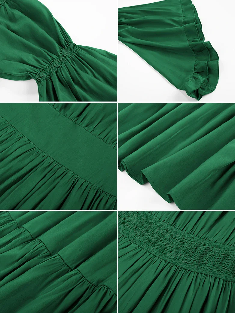 Renaissance Off Shoulder Elastic Waist Maxi Dress - Image 52